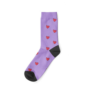 Custom Cat Socks - Personalized Cat Gifts for Cat Lovers-Accessories, Cats, Personalized Dog Gifts, Socks-Summer-Hearts-Purple-11