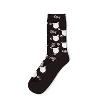 Load image into Gallery viewer, Custom Cat Socks - Personalized Cat Gifts for Cat Lovers-Accessories, Cats, Personalized Dog Gifts, Socks-Winter-Cat Paws and Fish Bones-Black-21