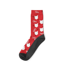 Load image into Gallery viewer, Custom Cat Socks - Personalized Cat Gifts for Cat Lovers-Accessories, Cats, Personalized Dog Gifts, Socks-Winter-Cat Paws and Fish Bones-Red-27