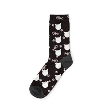 Load image into Gallery viewer, Custom Cat Socks - Personalized Cat Gifts for Cat Lovers-Accessories, Cats, Personalized Dog Gifts, Socks-Summer-Cat Paws and Fish Bones-Black-3