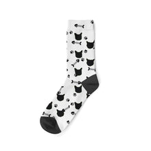 Load image into Gallery viewer, Custom Cat Socks - Personalized Cat Gifts for Cat Lovers-Accessories, Cats, Personalized Dog Gifts, Socks-Summer-Cat Paws and Fish Bones-White-8