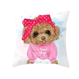 Cute as Candy Baby Doggos Cushion CoversCushion CoverToy Poodle - Pink Headband
