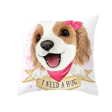 Cute as Candy Golden Retrievers Cushion CoversCushion CoverCavalier King Charles Spaniel - Pink Scarf & Headclip