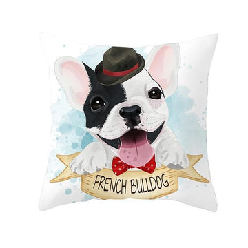 Cute as Candy Golden Retrievers Cushion CoversCushion CoverFrench Bulldog - Bowtie and Hat