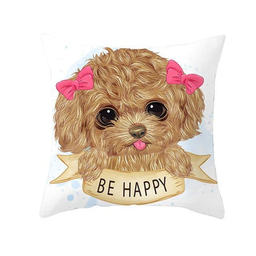 Cute as Candy Golden Retrievers Cushion CoversCushion CoverToy Poodle - Pink Hairclips