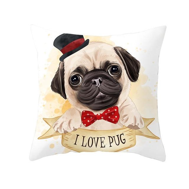 Cute as Candy Pugs Cushion CoversCushion CoverPug - Bowtie and Top Hat