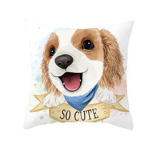 Cute as Candy Toy Poodle Cushion CoversCushion CoverCavalier King Charles Spaniel - Blue Scarf