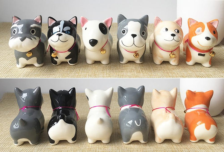 Cute Ceramic Car Dashboard / Office Desk Ornament for Dog LoversHome Decor