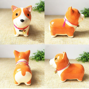 Cute Ceramic Car Dashboard / Office Desk Ornament for Dog LoversHome Decor