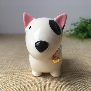 Cute Ceramic Car Dashboard / Office Desk Ornament for Dog LoversHome DecorBull Terrier