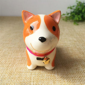 Cute Ceramic Car Dashboard / Office Desk Ornament for Dog LoversHome DecorCorgi