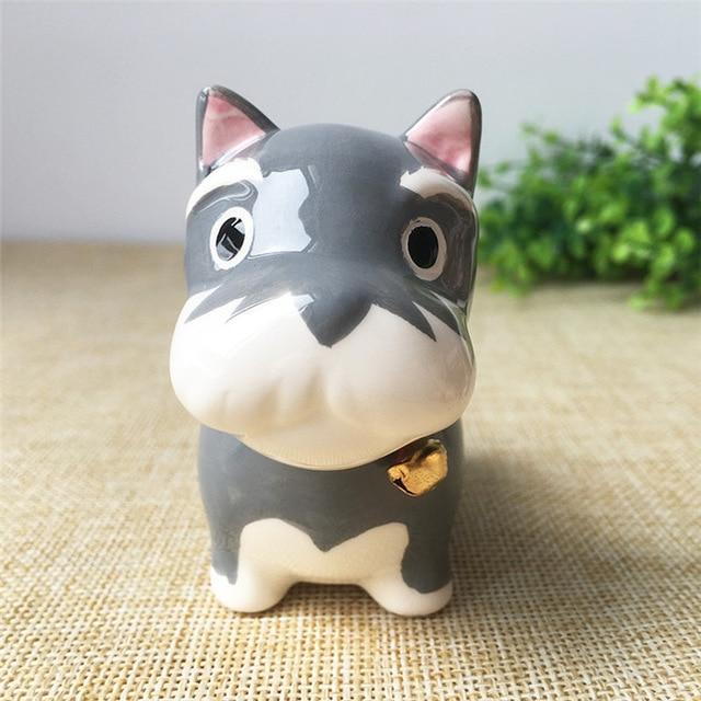 Cute Ceramic Car Dashboard / Office Desk Ornament for Dog LoversHome DecorSchnauzer