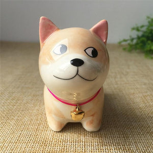 Cute Ceramic Car Dashboard / Office Desk Ornament for Dog LoversHome DecorShiba Inu