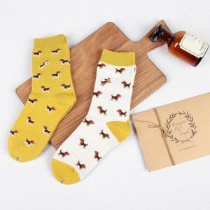 Cute Dachshund Pattern Socks - 2 Pairs-Apparel-Accessories, Dachshund, Dogs, Socks-Beagle-5
