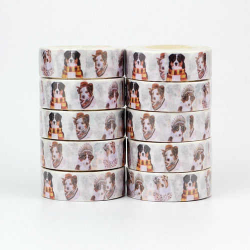 Image of Australian Shepherd masking tape in the most adorable infinite Australian Shepherds design