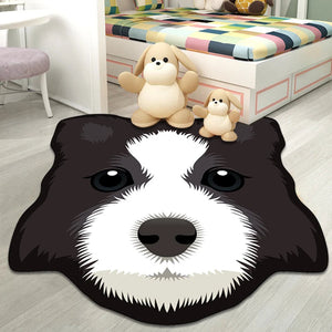 Image of a border collie rug in a children's room