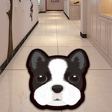 Load image into Gallery viewer, Image of a boston terrier rug in a hallway