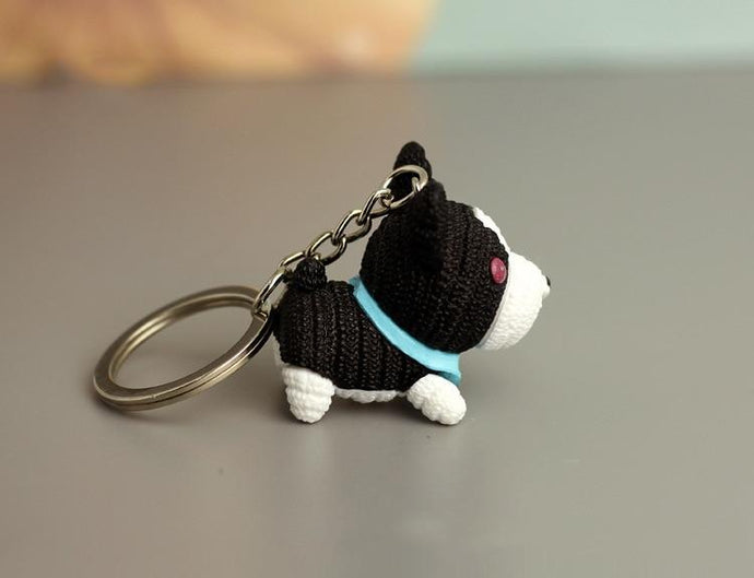 Image of a cutest boston terrier keychain