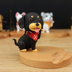 Cutest Bull Terrier Office Desk Mobile Phone HolderHome DecorDachshund - Red Scarf