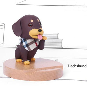 Cutest Bull Terrier Office Desk Mobile Phone HolderHome DecorDachshund - White Scarf
