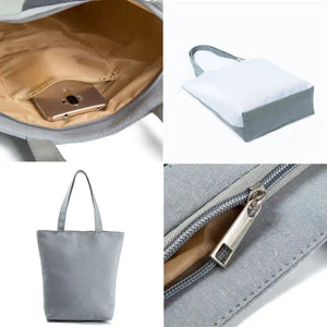 Image of the collage of inside and zipper of dog tote bag