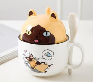 Cutest Dual Use Boston Terrier Love Ceramic Coffee Mug-Mug-Boston Terrier, Dogs, Mugs-Cat - Orange with Mask-350ml-6