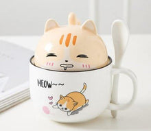 Load image into Gallery viewer, Cutest Dual Use Pug Love Ceramic Coffee Mug-Mug-Dogs, Mugs, Pug-Cat - Light Orange-350ml-6