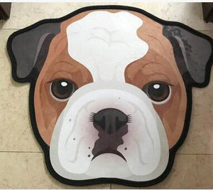 Image of an english bulldog rug with english bulldog face
