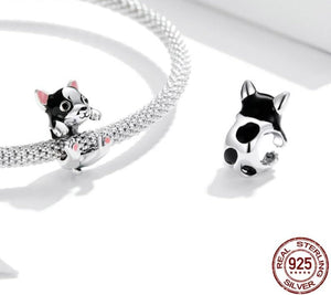 Image of sterling silver boston terrier charm