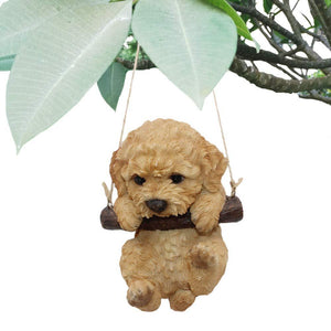Cutest Hanging Golden Retriever Puppy Garden StatueHome Decor