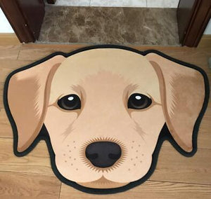 Image of a yellow lab rug in the cutest yellow labrador face
