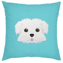 Load image into Gallery viewer, Cutest Maltese Love Cushion CoversCushion CoverMaltese - Face - Teal BGOne Size
