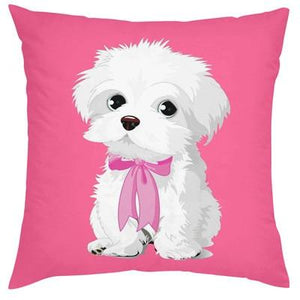 Cutest Maltese Love Cushion CoversCushion CoverMaltese - Standing on Pink BGOne Size