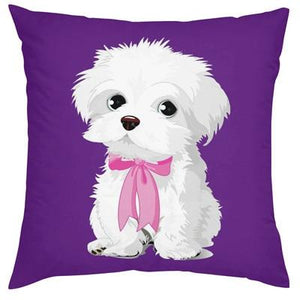 Cutest Maltese Love Cushion CoversCushion CoverMaltese - Standing on Purple BGOne Size