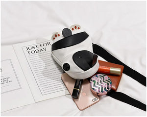 Cutest Pied Black and White French Bulldog Love Messenger BagAccessories