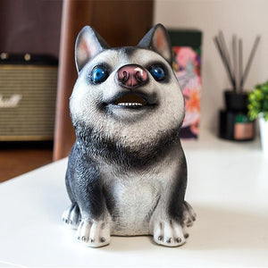 Cutest Pied Black and White French Bulldog Love Piggy Bank Statue-Home Decor-Dogs, French Bulldog, Home Decor, Piggy Bank, Statue-Husky-12
