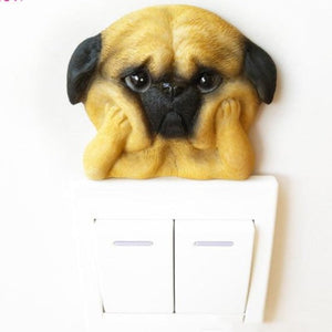 Cutest Pug Love 3D Wall Sticker-Home Decor-Dogs, Home Decor, Pug, Wall Sticker-5