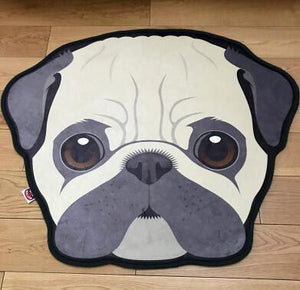 Image of pug rug in the most adorable pug face