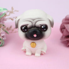 Load image into Gallery viewer, Image of a Pug bobblehead in most adorable Pug design with big beady eyes