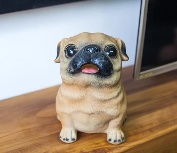 Cutest Pug Love Piggy Bank Statue-Home Decor-Dogs, Home Decor, Piggy Bank, Pug, Statue-Pug - Small-1