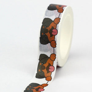 Close image of Rottweiler masking tape in the happiest infinite Rottweilers design