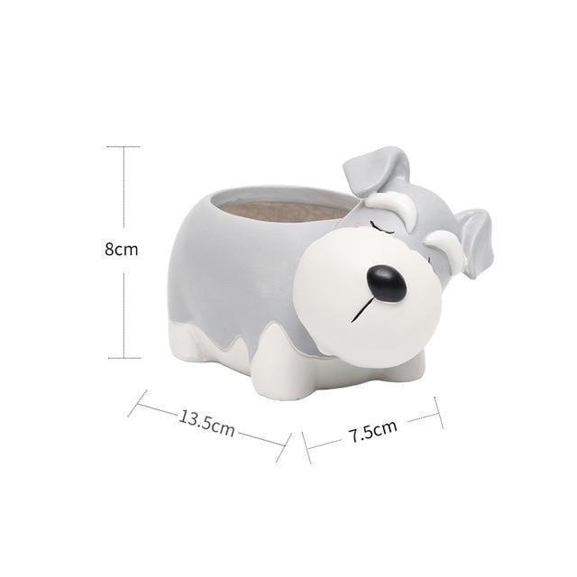 Cutest Schnauzer Love Succulent Plants Flower Pot-Home Decor-Dogs, Flower Pot, Home Decor, Schnauzer-2