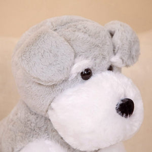 this image shows the close up image of the face of  Cutest Schnauzer Stuffed Animal Plush looking adorable.