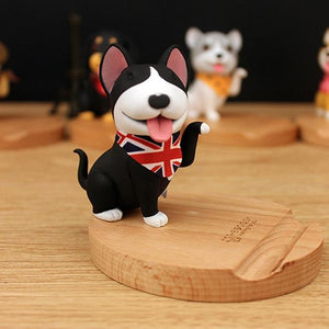 Cutest Shiba Inu Office Desk Mobile Phone HolderHome DecorBull Terrier - Black