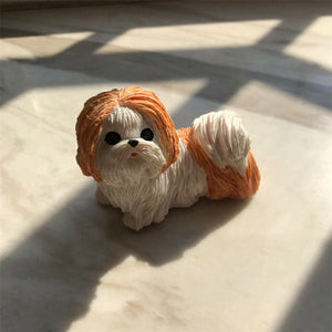 Image of a Shih Tzu figurine in Gold and White color