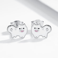 Load image into Gallery viewer, Cutest Silver and Enamel American Eskimo Dog Earrings-Dog Themed Jewellery-American Eskimo Dog, Dogs, Earrings, Jewellery-3