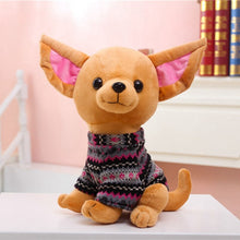 Load image into Gallery viewer, this image shows the adorable and cutest sitting chihuahua stuffed animal plush toy in a soft brown color.