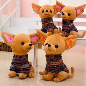Image of four super cute sitting Chihuahua stuffed animal plush toy 