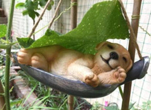 Cutest Sleeping Labrador Hanging Garden StatueHome Decor