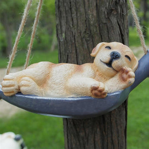 Cutest Sleeping Labrador Hanging Garden StatueHome Decor